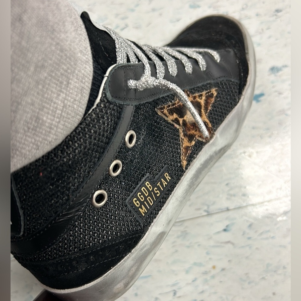 Luxury Mid Star Golden Goose Black & Silver Sneakers - Picture 9 of 13